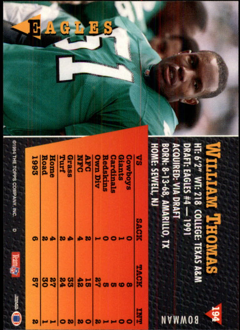 A6919- 1994 Bowman Football Card #s 1-249 +Rookies -You Pick- 15+ FREE US SHIP - Picture 361 of 465