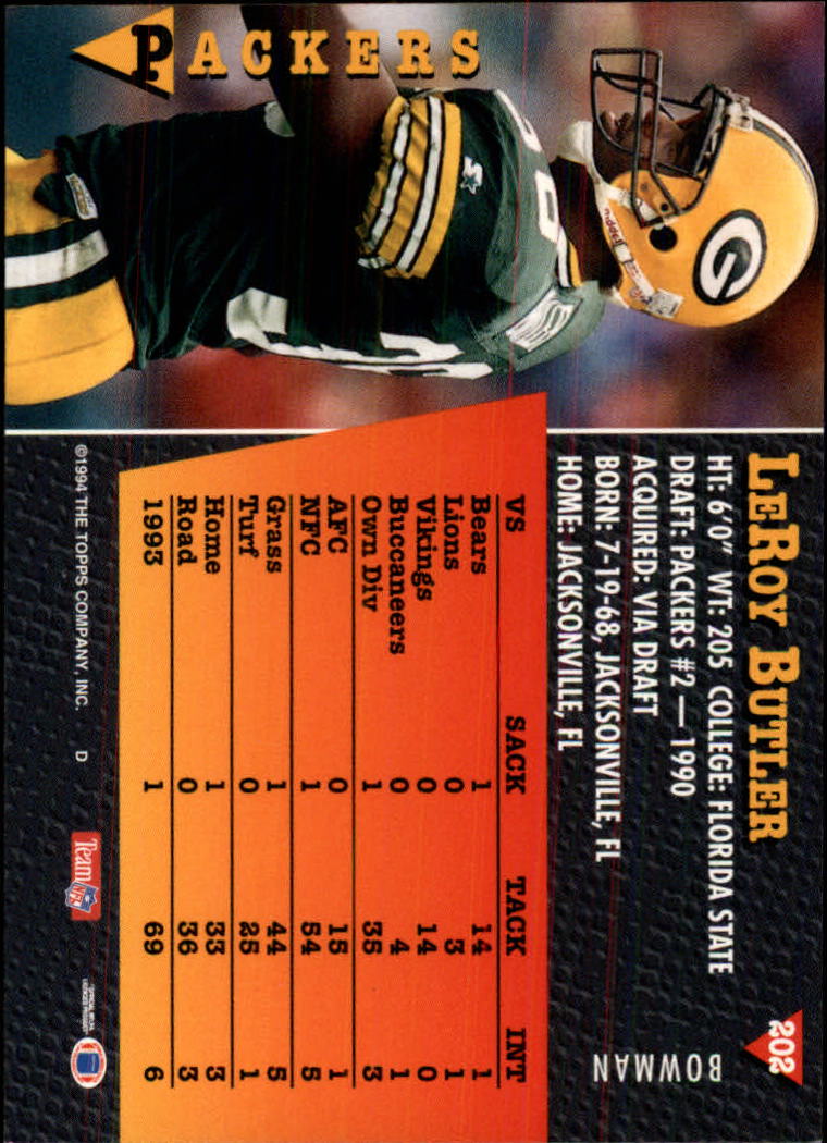 A6919- 1994 Bowman Football Card #s 1-249 +Rookies -You Pick- 15+ FREE US SHIP - Picture 375 of 465