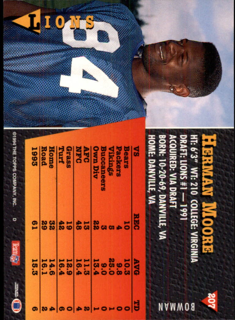 A6919- 1994 Bowman Football Card #s 1-249 +Rookies -You Pick- 15+ FREE US SHIP - Picture 385 of 465