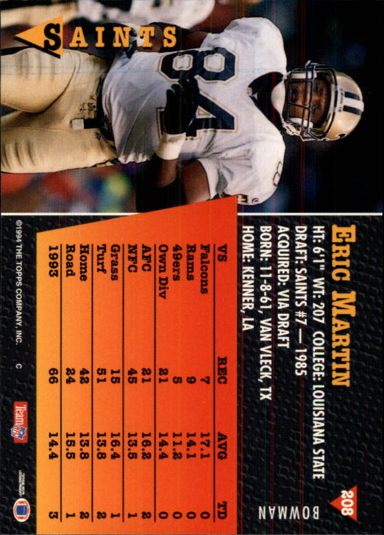 A6919- 1994 Bowman Football Card #s 1-249 +Rookies -You Pick- 15+ FREE US SHIP - Picture 387 of 465