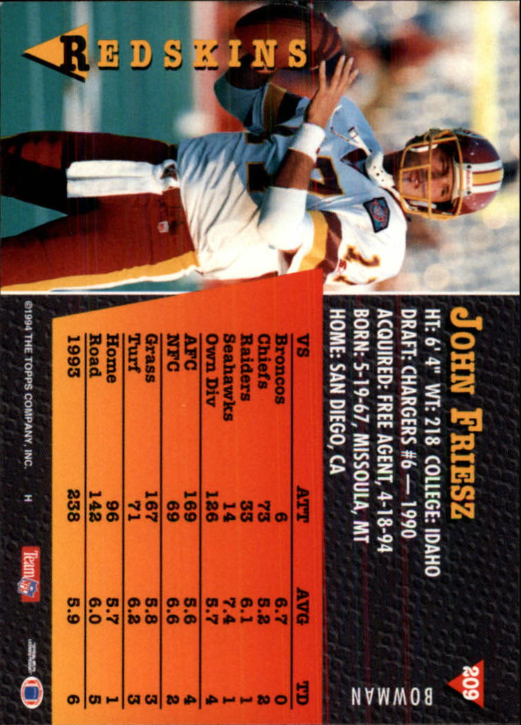 A6919- 1994 Bowman Football Card #s 1-249 +Rookies -You Pick- 15+ FREE US SHIP - Picture 389 of 465
