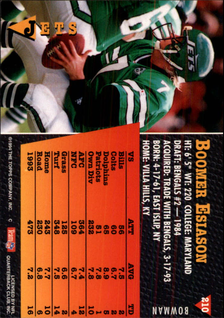 A6919- 1994 Bowman Football Card #s 1-249 +Rookies -You Pick- 15+ FREE US SHIP - Picture 391 of 465