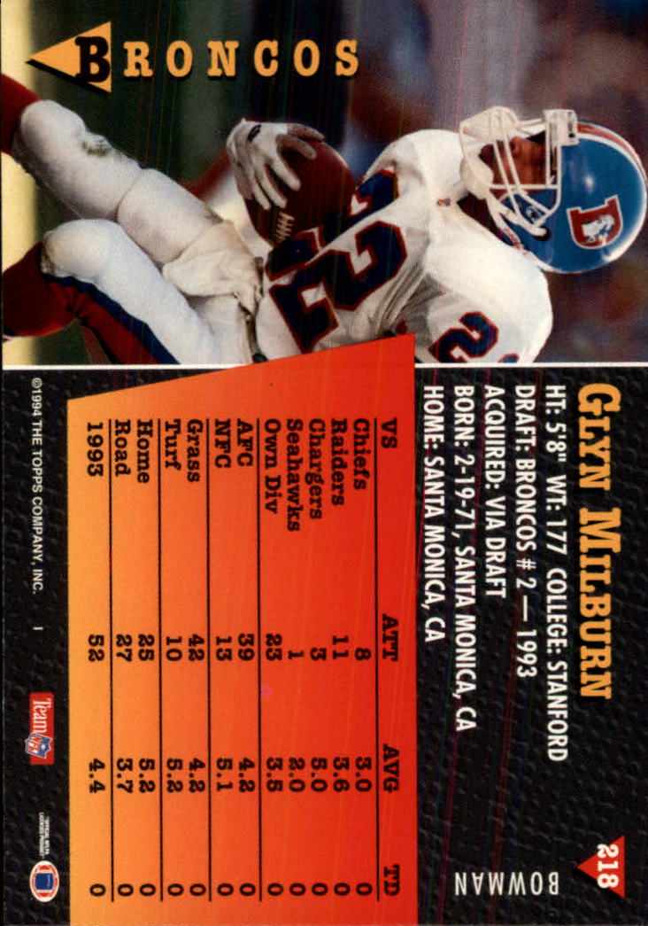 A6919- 1994 Bowman Football Card #s 1-249 +Rookies -You Pick- 15+ FREE US SHIP - Picture 407 of 465