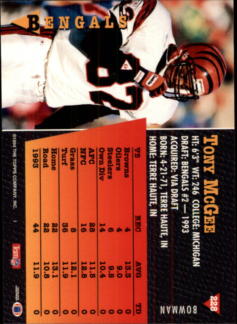 A6919- 1994 Bowman Football Card #s 1-249 +Rookies -You Pick- 15+ FREE US SHIP - Picture 425 of 465