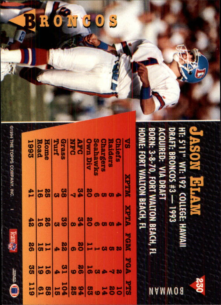 A6919- 1994 Bowman Football Card #s 1-249 +Rookies -You Pick- 15+ FREE US SHIP - Picture 429 of 465