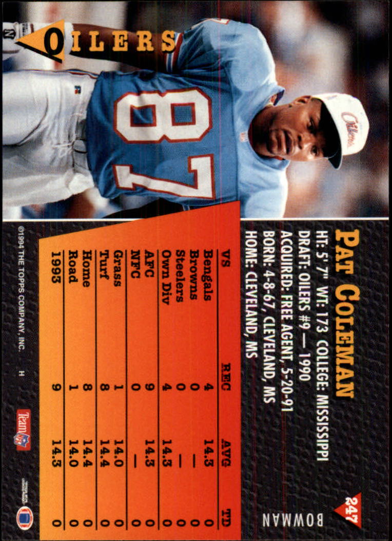 A6919- 1994 Bowman Football Card #s 1-249 +Rookies -You Pick- 15+ FREE US SHIP - Picture 461 of 465