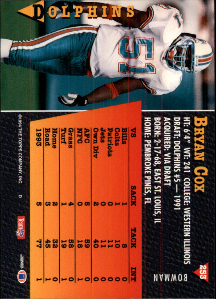 A6919- 1994 Bowman Football Cards 250-390 +Rookies -You Pick- 15+ FREE US SHIP - Picture 9 of 279