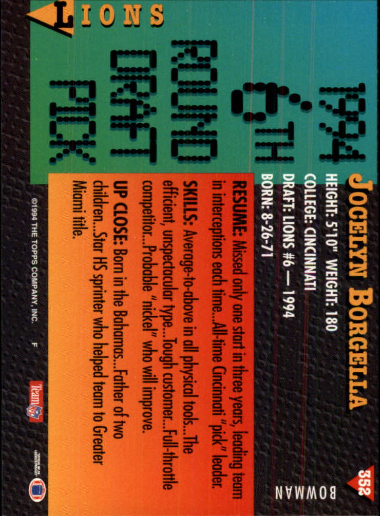 A6919- 1994 Bowman Football Cards 250-390 +Rookies -You Pick- 15+ FREE US SHIP - Picture 201 of 279