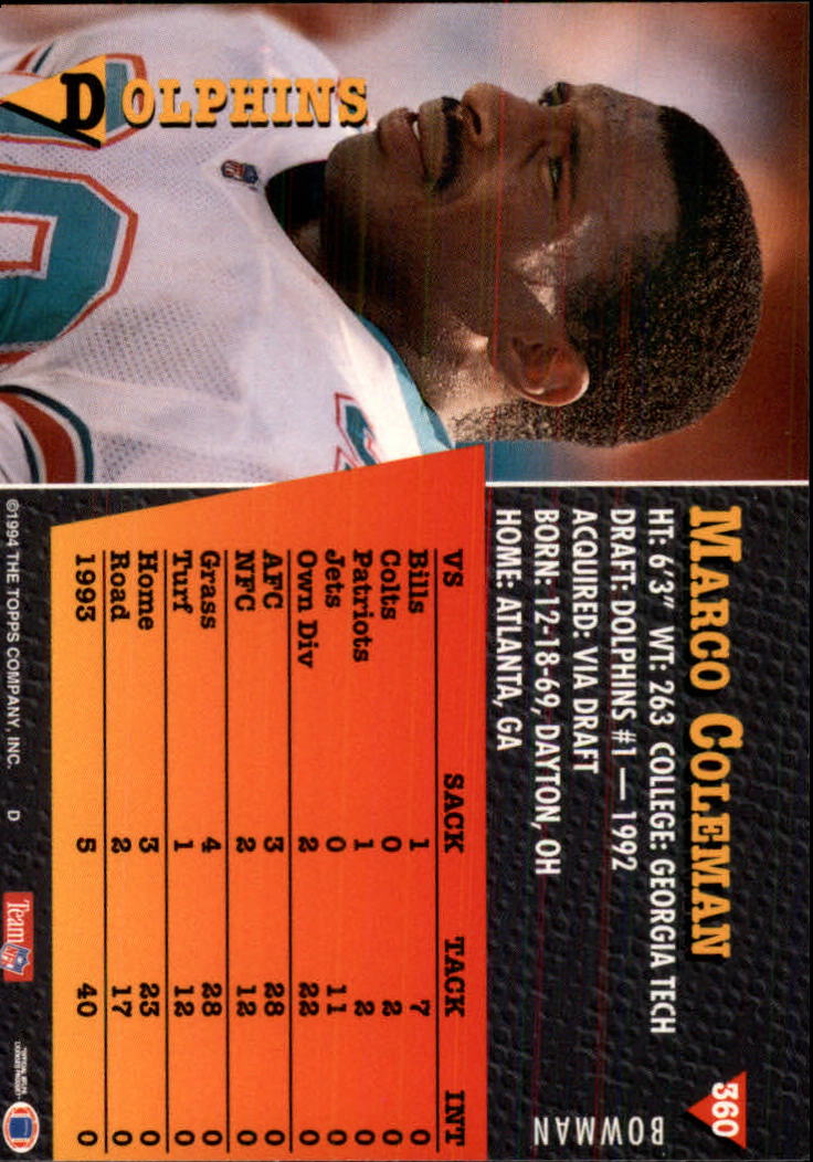 A6919- 1994 Bowman Football Cards 250-390 +Rookies -You Pick- 15+ FREE US SHIP - Picture 217 of 279