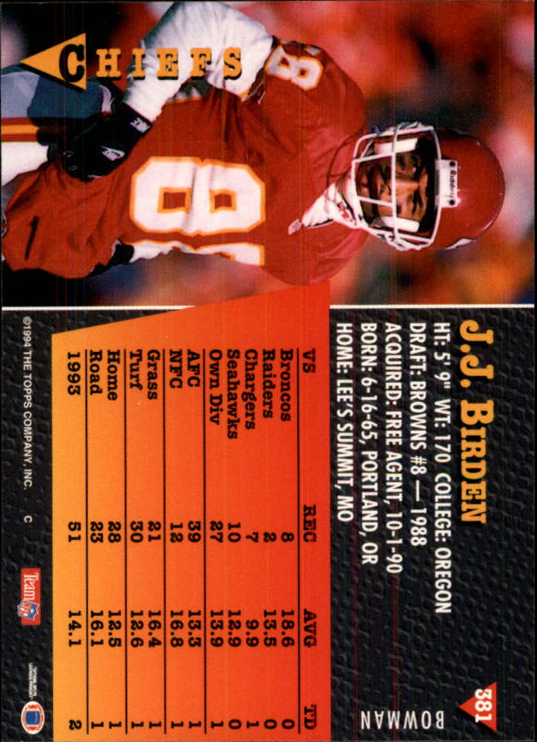 A6919- 1994 Bowman Football Cards 250-390 +Rookies -You Pick- 15+ FREE US SHIP - Picture 261 of 279