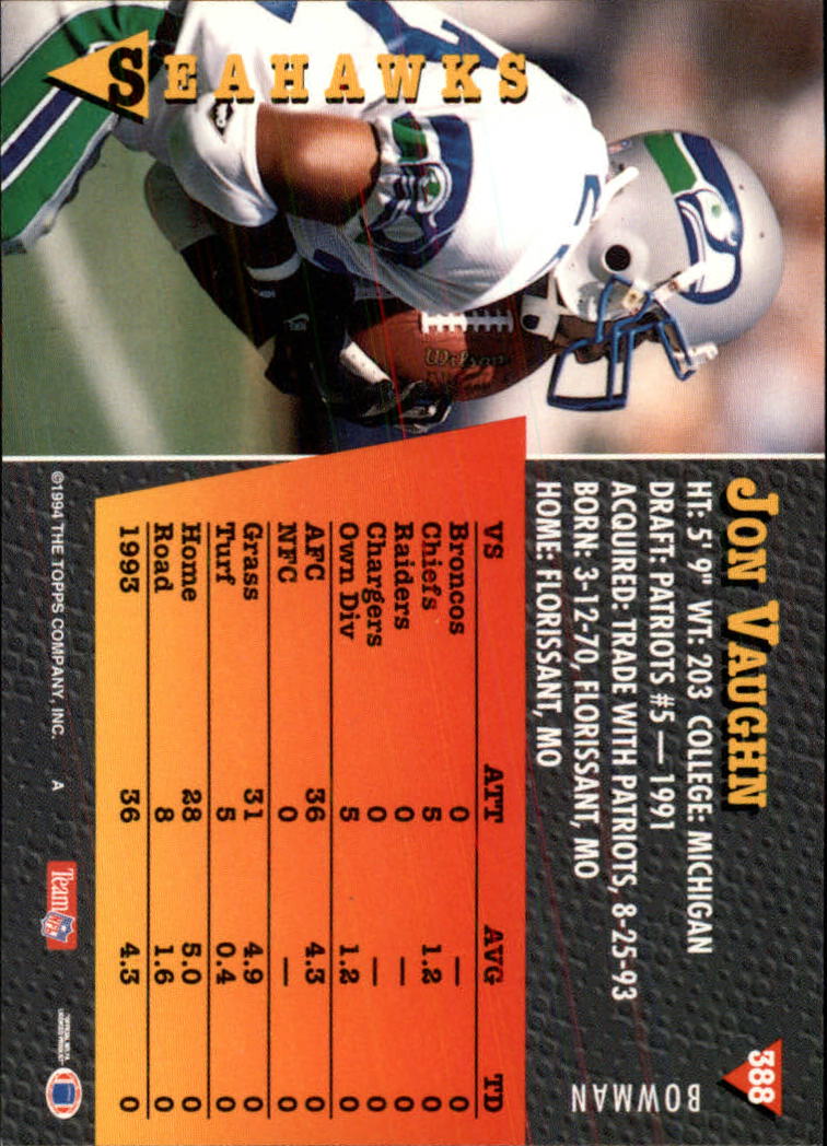 A6919- 1994 Bowman Football Cards 250-390 +Rookies -You Pick- 15+ FREE US SHIP - Picture 275 of 279