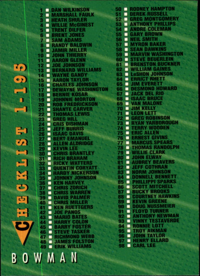 A6919- 1994 Bowman Football Cards 250-390 +Rookies -You Pick- 15+ FREE US SHIP - Picture 276 of 279