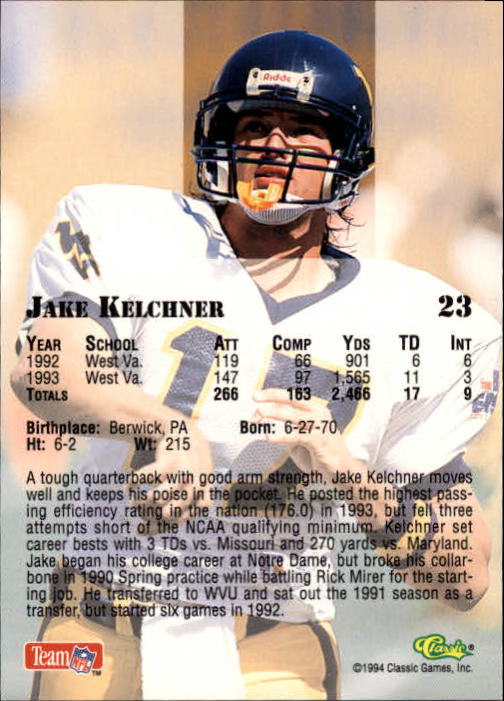 1994 Classic Draft Football "Main Set" Base Cards - Picture 47 of 211