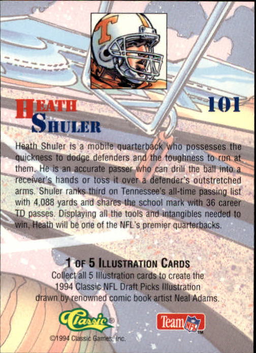 1994 Classic #101 Heath Shuler COMIC SP back image
