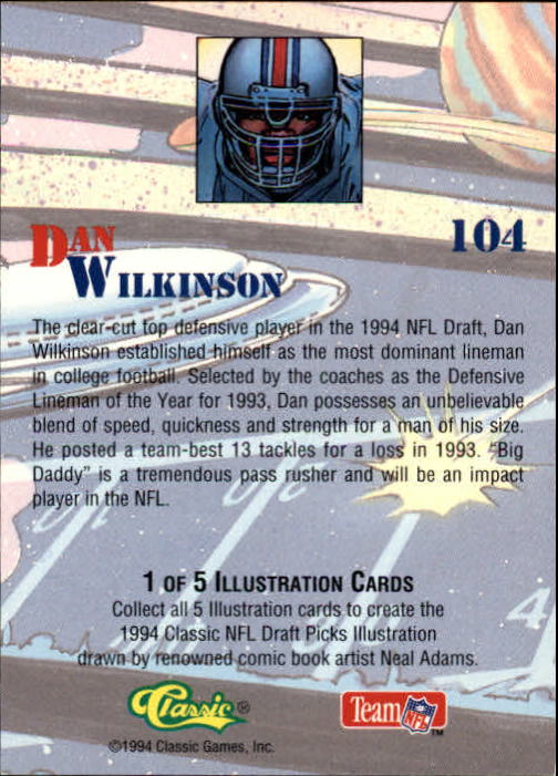 1994 Classic #104 Dan Wilkinson COMIC SP back image