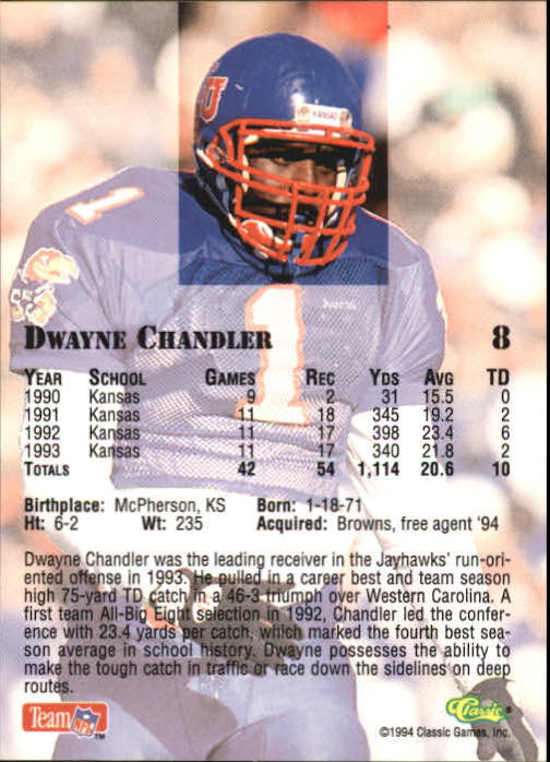 1994 Classic Draft Football "Gold" Parallel Cards - Picture 13 of 177