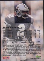 1994 Classic Gold #9 Andre Coleman back image