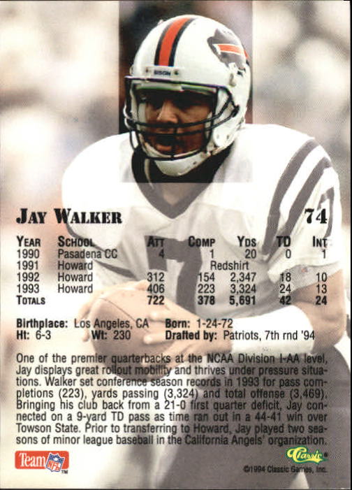 1994 Classic Draft Football "Gold" Parallel Cards - Picture 125 of 177