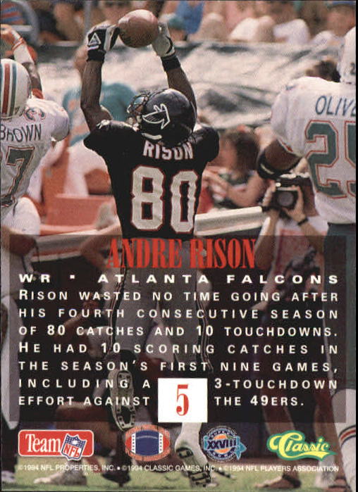 1994 Classic NFL Experience #5 Andre Rison back image