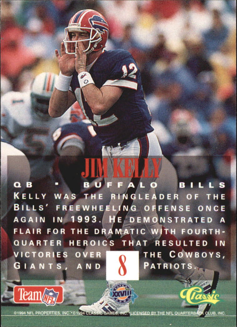 1994 Classic NFL Experience #8 Jim Kelly back image