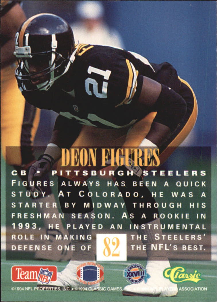 1994 Classic NFL Experience #82 Deon Figures back image