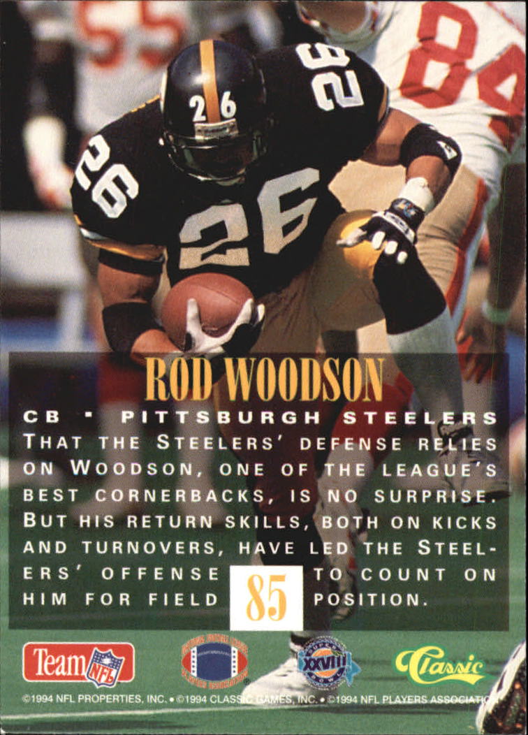 1994 Classic NFL Experience #85 Rod Woodson back image