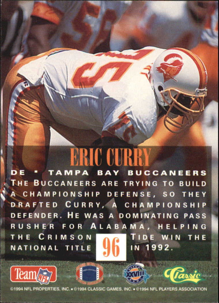 1994 Classic NFL Experience #96 Eric Curry back image