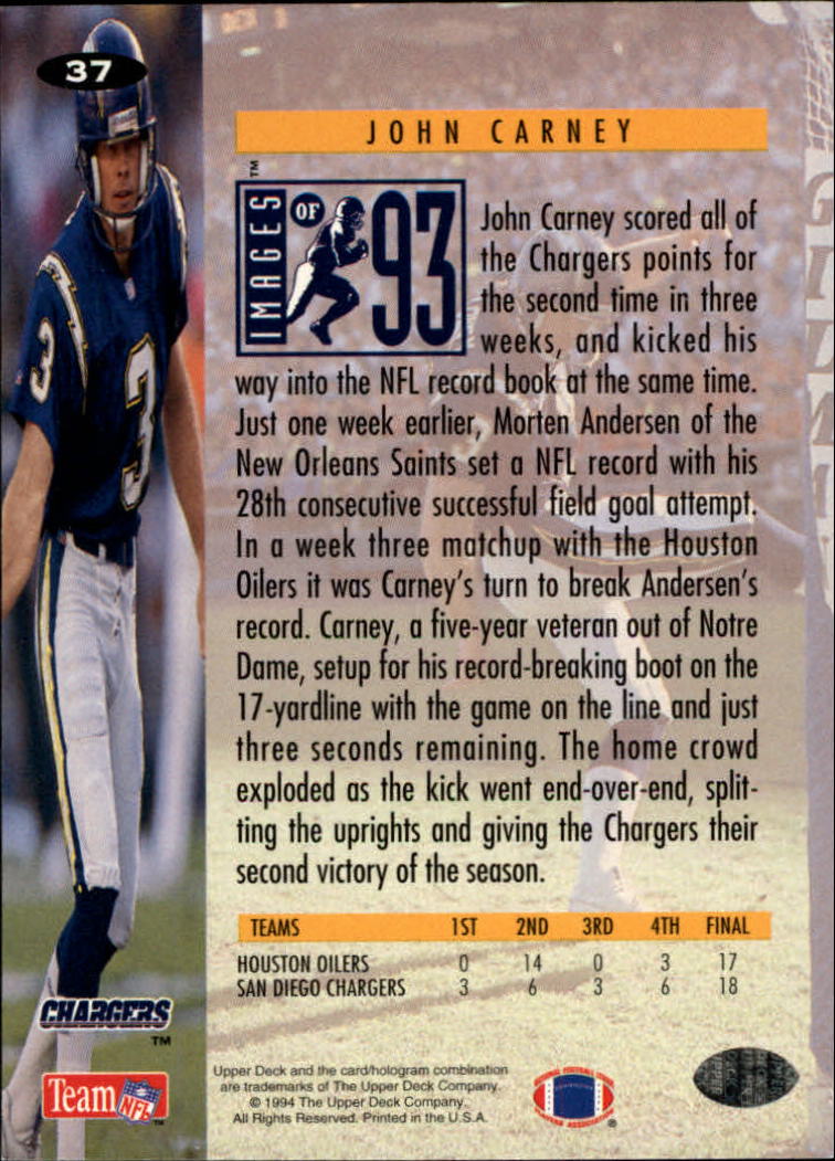 1994 Collector's Choice Football "Main Set" Cards #1 to #200 Rookies and Vets - Picture 75 of 399