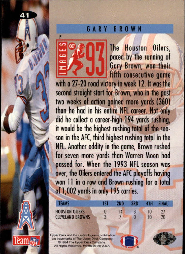 1994 Collector's Choice Football "Main Set" Cards #1 to #200 Rookies and Vets - Picture 83 of 399