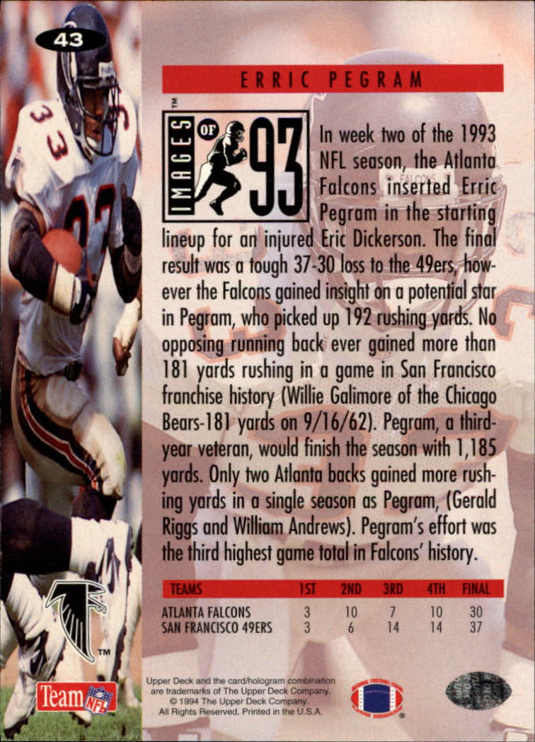 1994 Collector's Choice Football "Main Set" Cards #1 to #200 Rookies and Vets - Picture 87 of 399