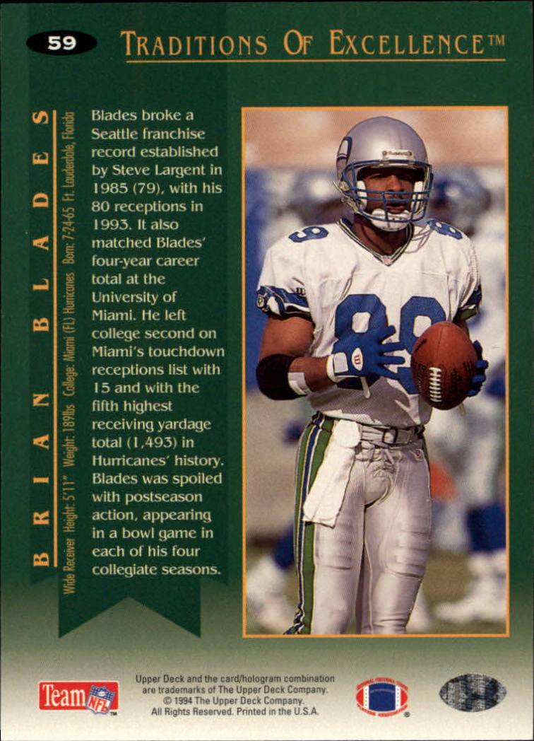1994 Collector's Choice Football "Main Set" Cards #1 to #200 Rookies and Vets - Picture 117 of 399