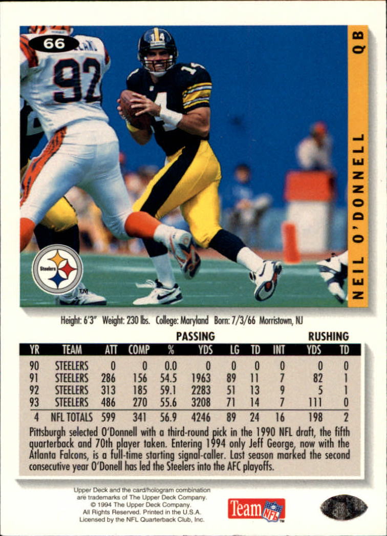 1994 Collector's Choice Football "Main Set" Cards #1 to #200 Rookies and Vets - Picture 131 of 399