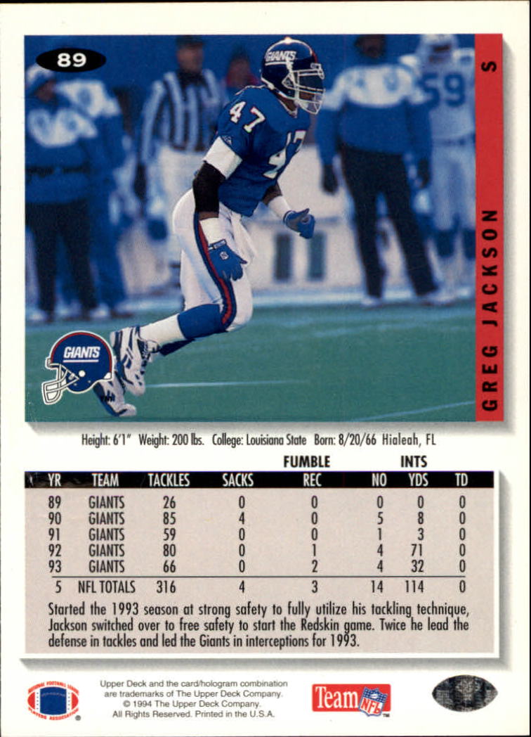 1994 Collector's Choice Football "Main Set" Cards #1 to #200 Rookies and Vets - Picture 177 of 399