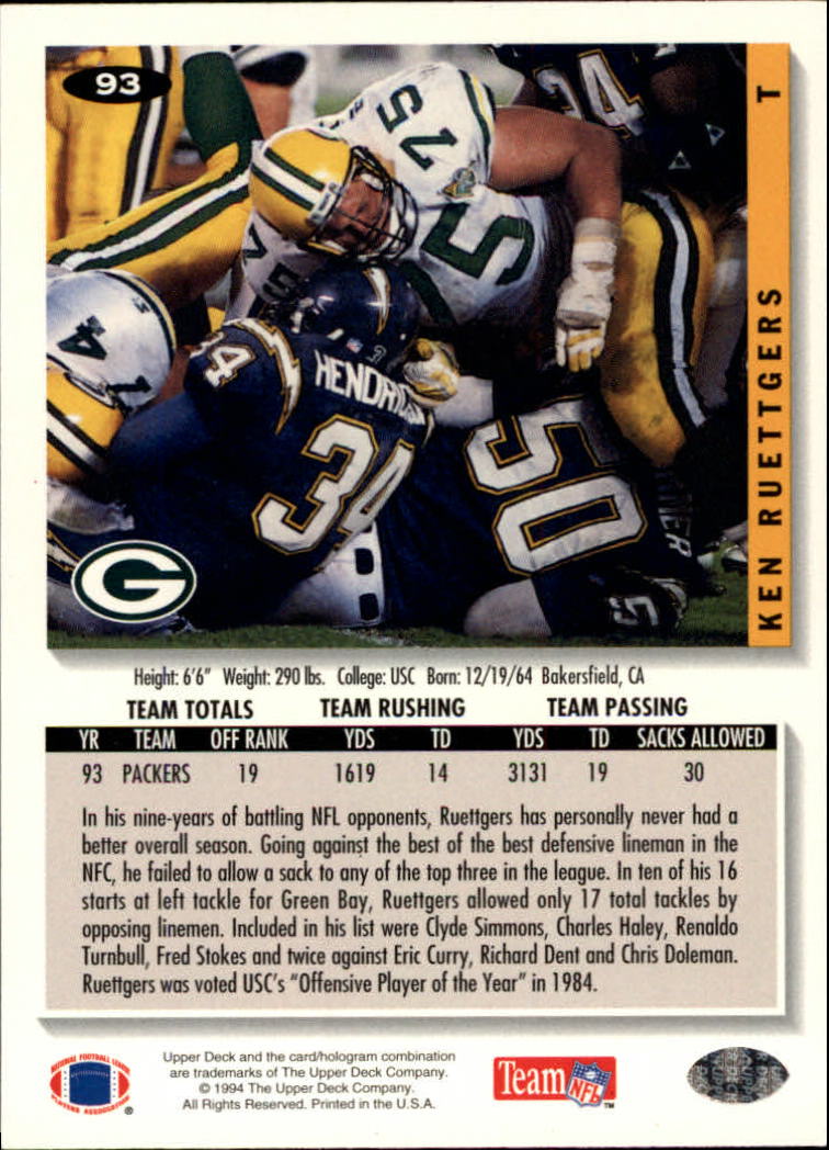 1994 Collector's Choice Football "Main Set" Cards #1 to #200 Rookies and Vets - Picture 185 of 399