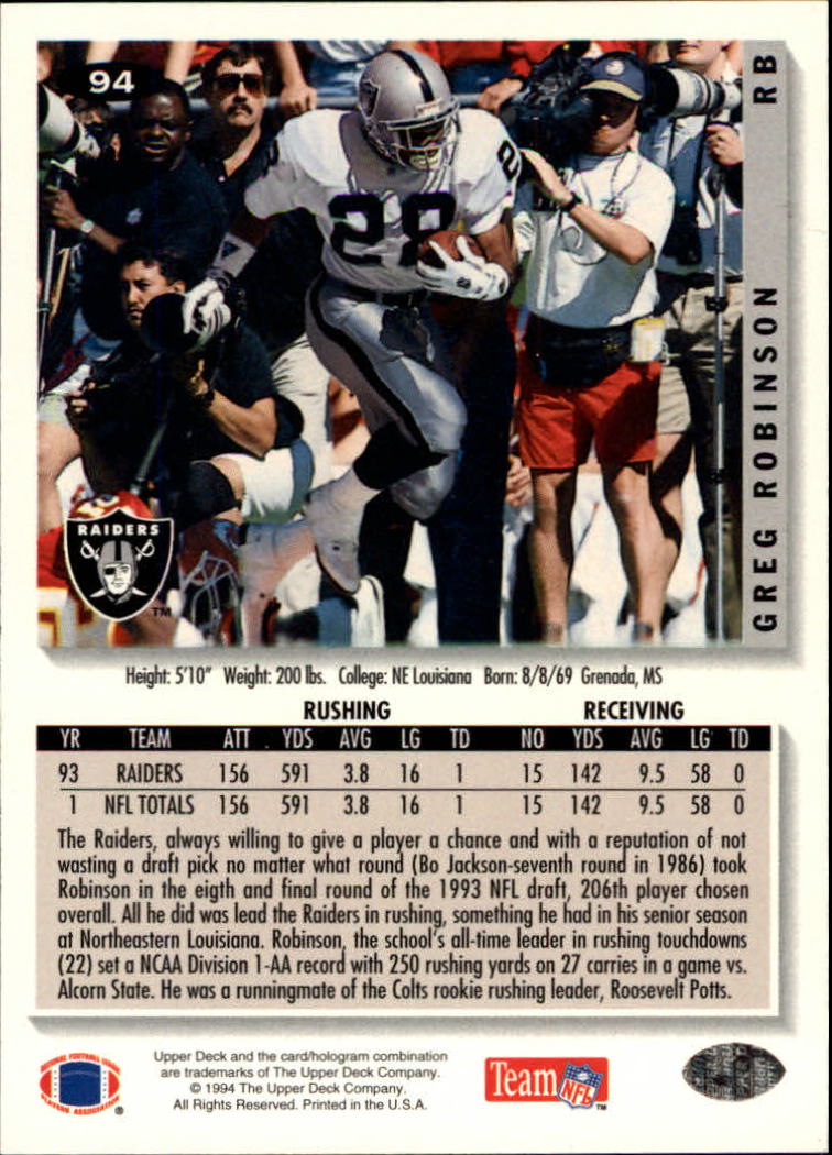 1994 Collector's Choice Football "Main Set" Cards #1 to #200 Rookies and Vets - Picture 187 of 399