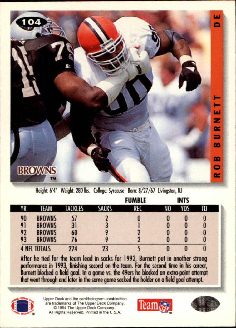 1994 Collector's Choice Football "Main Set" Cards #1 to #200 Rookies and Vets - Picture 207 of 399