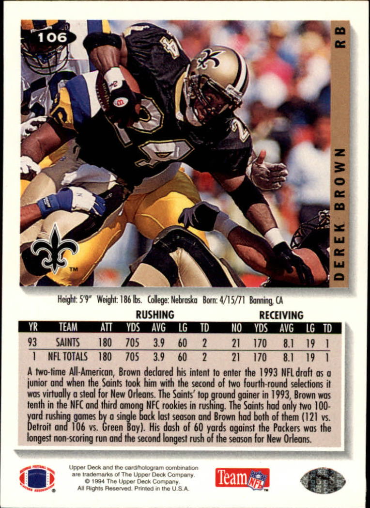 1994 Collector's Choice Football "Main Set" Cards #1 to #200 Rookies and Vets - Picture 211 of 399