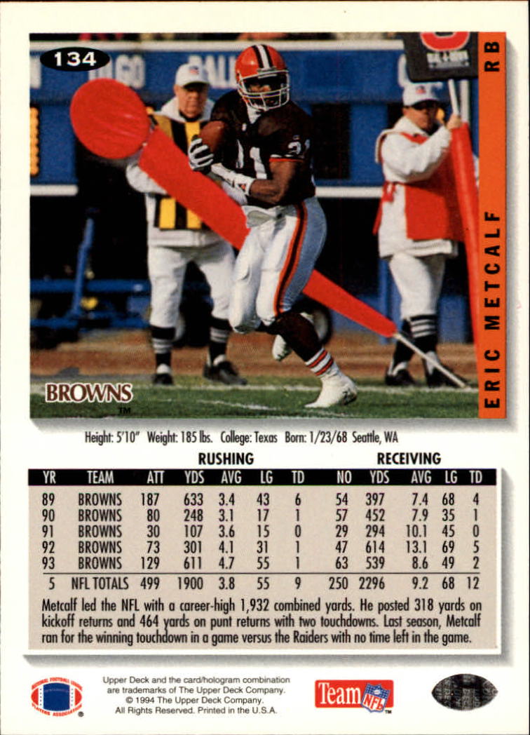 1994 Collector's Choice Football "Main Set" Cards #1 to #200 Rookies and Vets - Picture 267 of 399