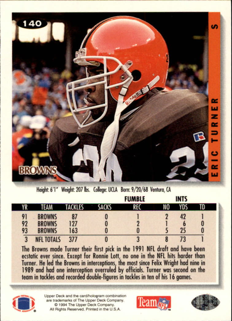 1994 Collector's Choice Football "Main Set" Cards #1 to #200 Rookies and Vets - Picture 279 of 399