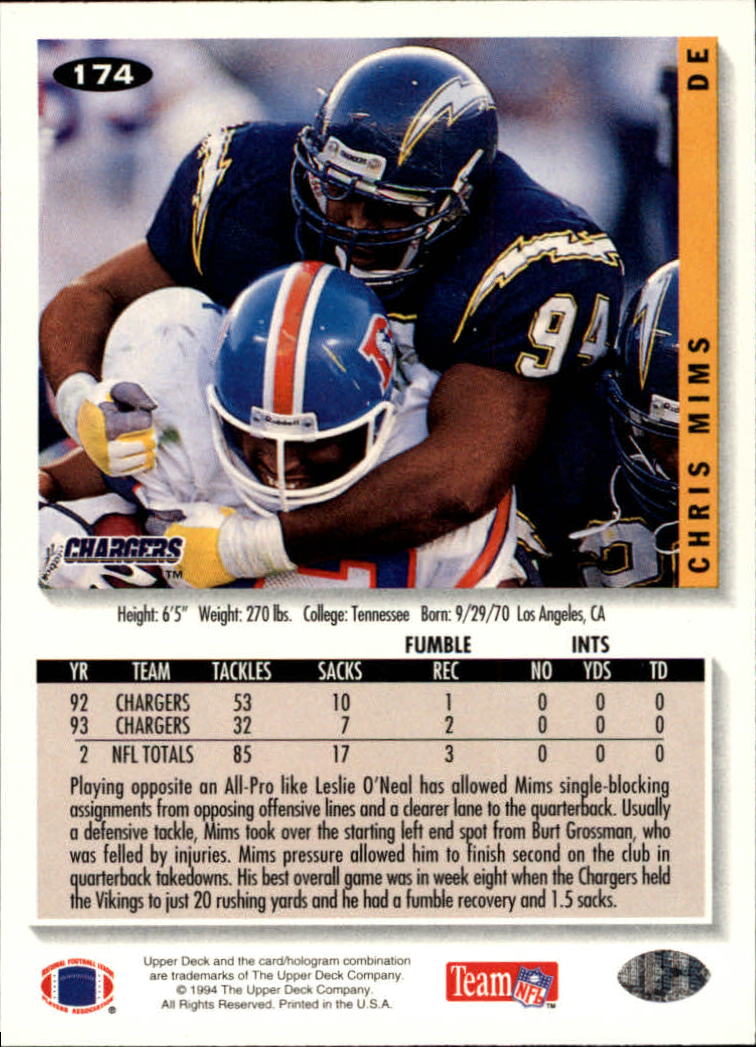 1994 Collector's Choice Football "Main Set" Cards #1 to #200 Rookies and Vets - Picture 347 of 399