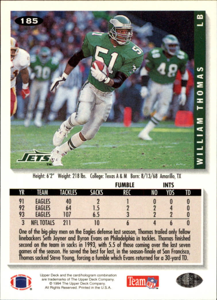 1994 Collector's Choice Football "Main Set" Cards #1 to #200 Rookies and Vets - Picture 369 of 399