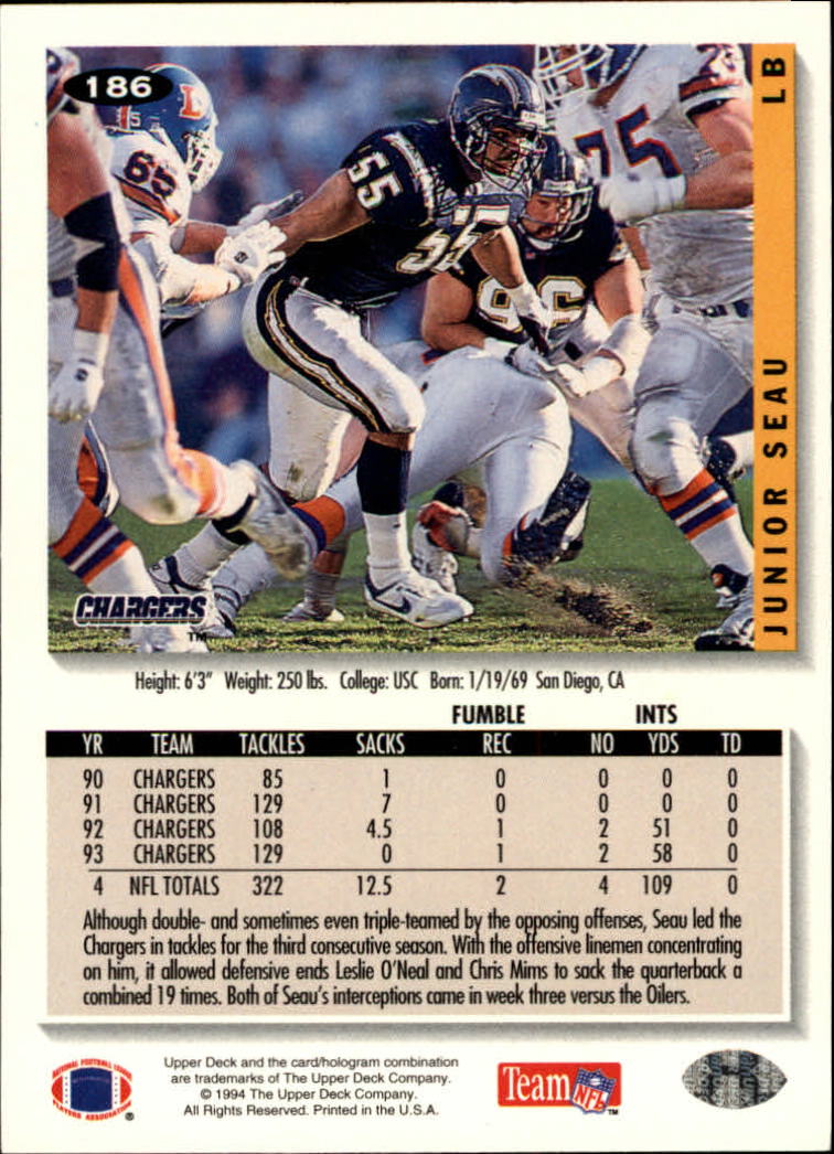 1994 Collector's Choice Football "Main Set" Cards #1 to #200 Rookies and Vets - Picture 371 of 399