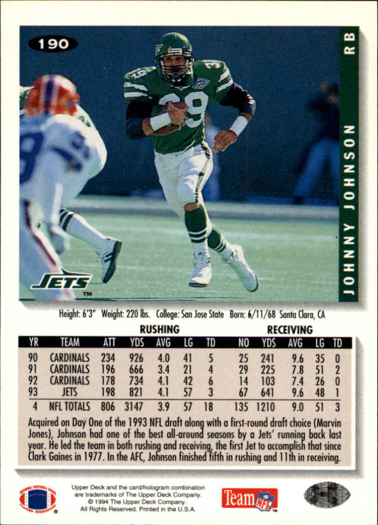 1994 Collector's Choice Football "Main Set" Cards #1 to #200 Rookies and Vets - Picture 379 of 399