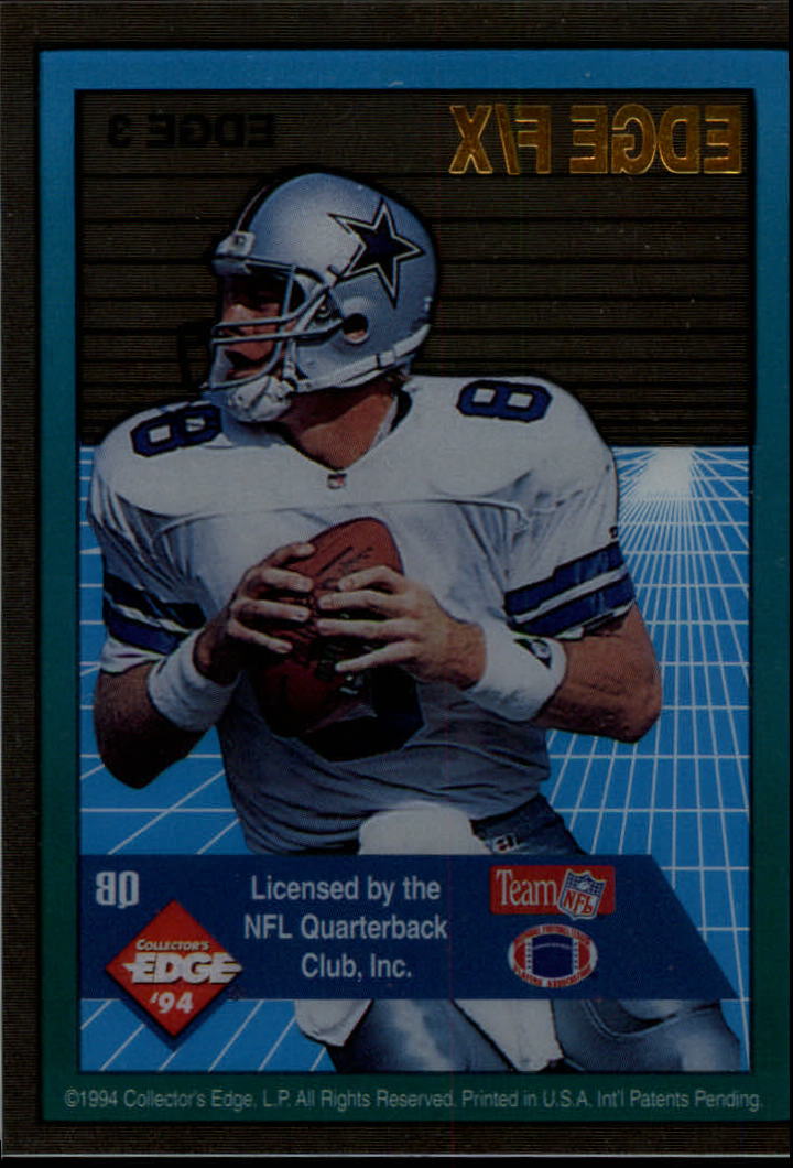 1994 Collector's Edge FX #3 Troy Aikman back image