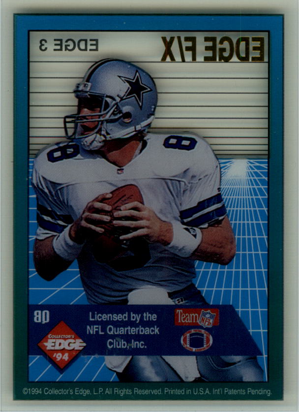 1994 Collector's Edge FX Silver Letters #3 Troy Aikman back image
