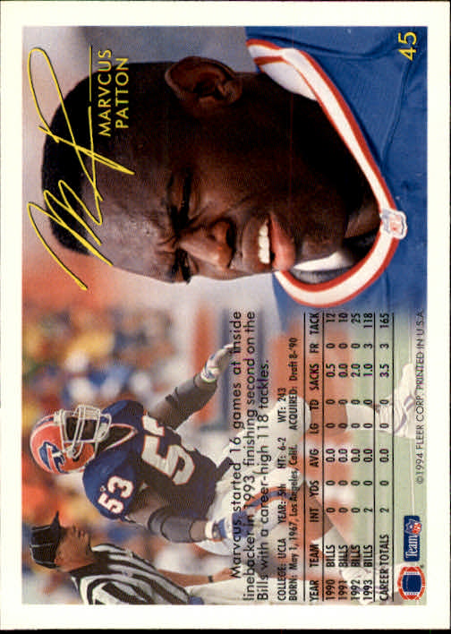 1994 Fleer Football Card #s 1-240 +Rookies (A2272) - You Pick - 15+ FREE SHIP - Picture 91 of 429