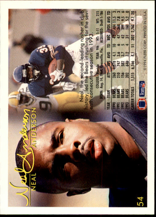 1994 Fleer Football Card #s 1-240 +Rookies (A2272) - You Pick - 15+ FREE SHIP - Picture 105 of 429