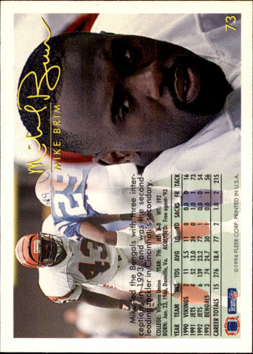 1994 Fleer Football Card #s 1-240 +Rookies (A2272) - You Pick - 15+ FREE SHIP - Picture 139 of 429