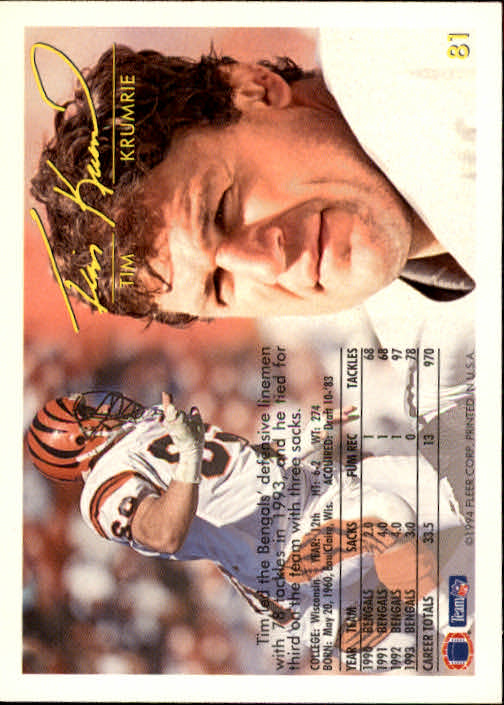 1994 Fleer Football Card #s 1-240 +Rookies (A2272) - You Pick - 15+ FREE SHIP - Picture 155 of 429