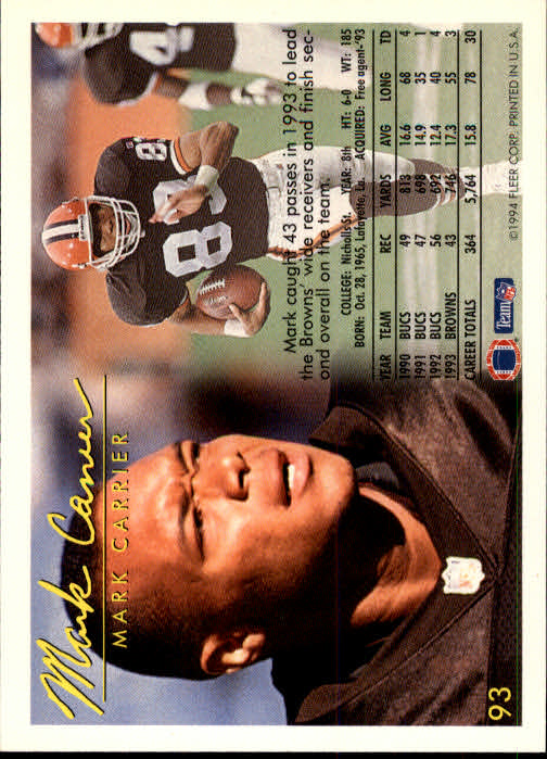 1994 Fleer Football Card #s 1-240 +Rookies (A2272) - You Pick - 15+ FREE SHIP - Picture 179 of 429